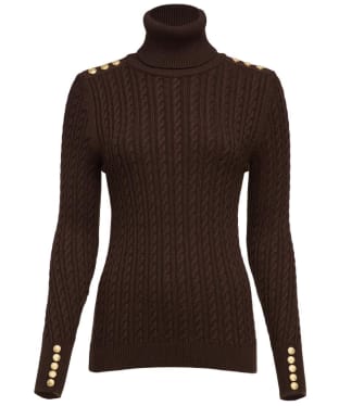 Women's Holland Cooper Seattle Roll Neck Cable Knit - Chocolate