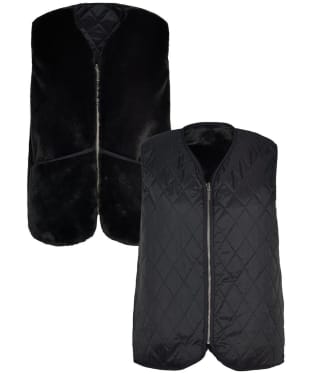 Women's Barbour Reversible Quilted Fur Gilet - Black