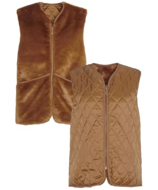 Women's Barbour Reversible Quilted Fur Gilet - Gold