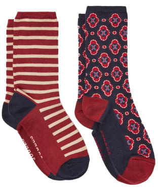 Women's Joules Everyday Eco Vero Socks 2 Pack - Navy Geo