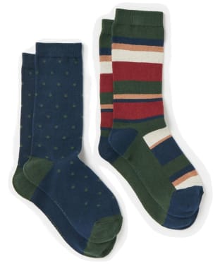 Men's Joules Kingsbury Socks - 2 Pack - Stripe Navy