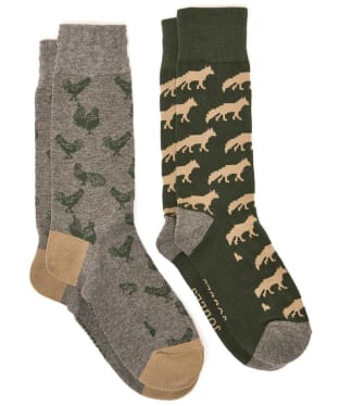 Men's Joules Kingsbury Socks - 2 Pack - Grey Hen