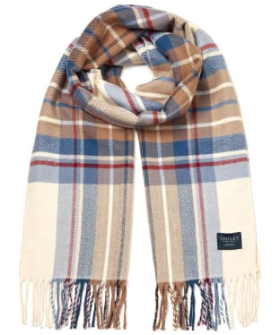 Women's Joules Langtree Checked Scarf - Creme Check