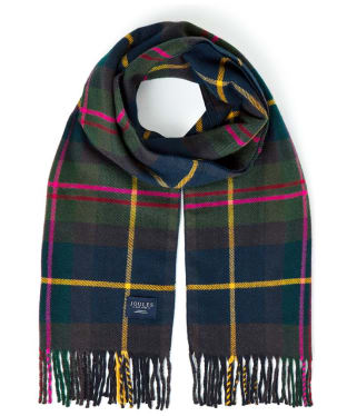 Women's Joules Langtree Checked Scarf - Navy Check