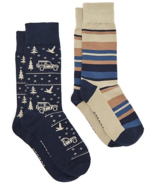 Men's Joules Kingsbury Socks - 2 Pack - Navy Car