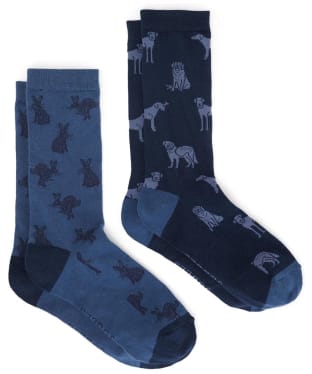 Men's Joules Kingsbury Socks - 2 Pack - Blue / Navy