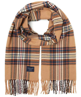 Women's Joules Langtree Checked Scarf - Rust Check