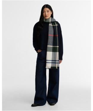 Women’s Barbour Blair Tartan Scarf - Light Evergreen