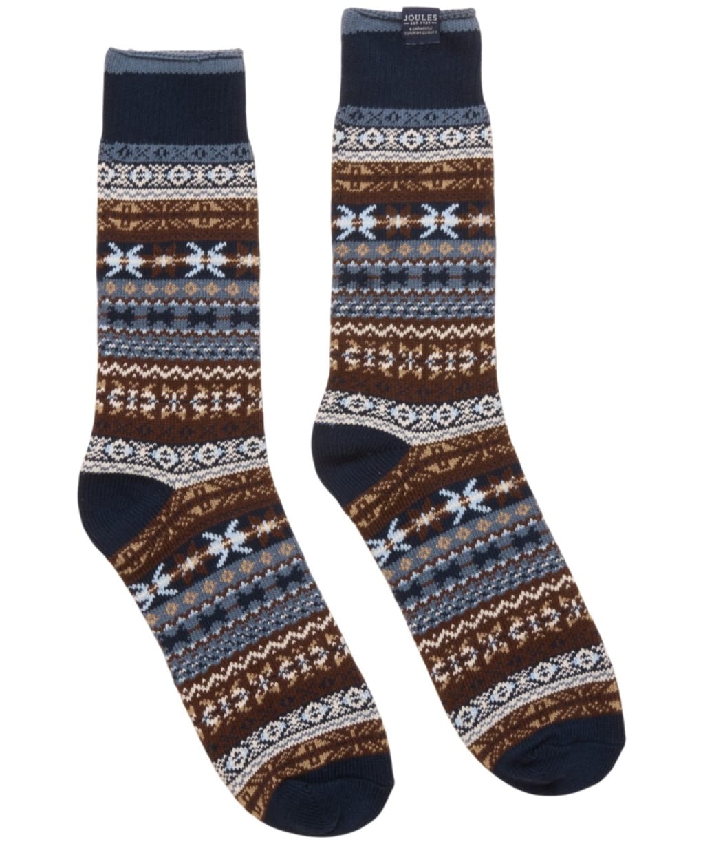 Men's Joules Alby Fair Isle Socks - Navy