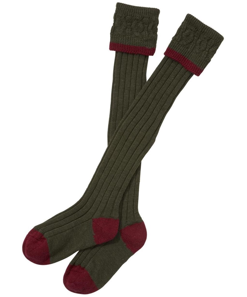 Barbour Contrast Gun Stockings- Olive | Cranberry