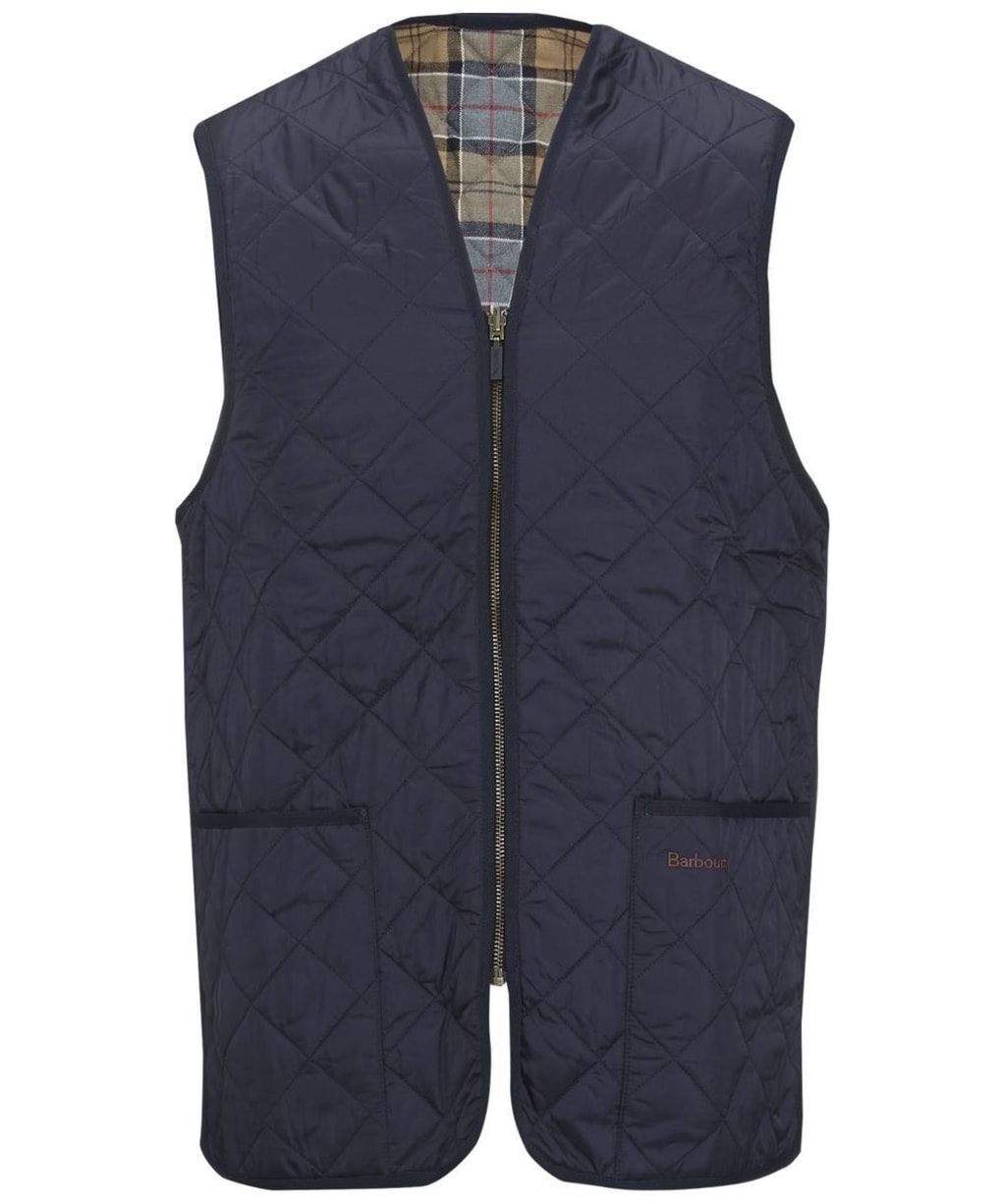 Men's Barbour Quilted Waistcoat / Zip-in Liner - Navy