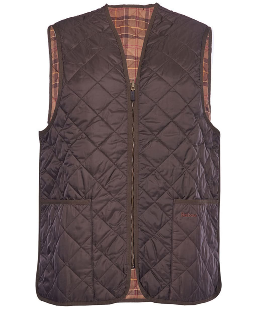 Barbour Mens Quilted Waistcoat / Zip-in Liner - Rustic | Muted Tartan