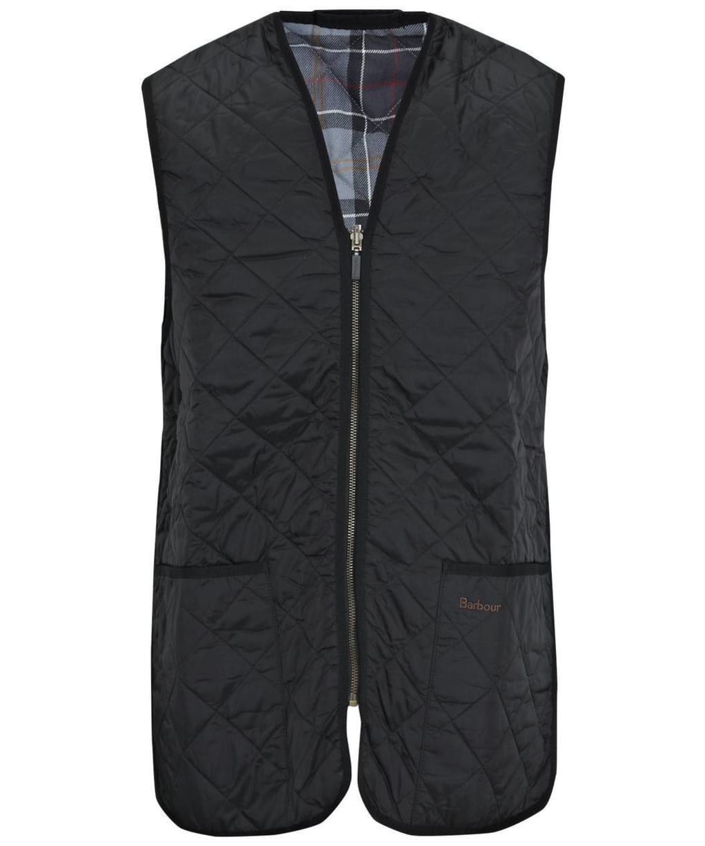 Men's Barbour Quilted Waistcoat / Zip-in Liner - Black