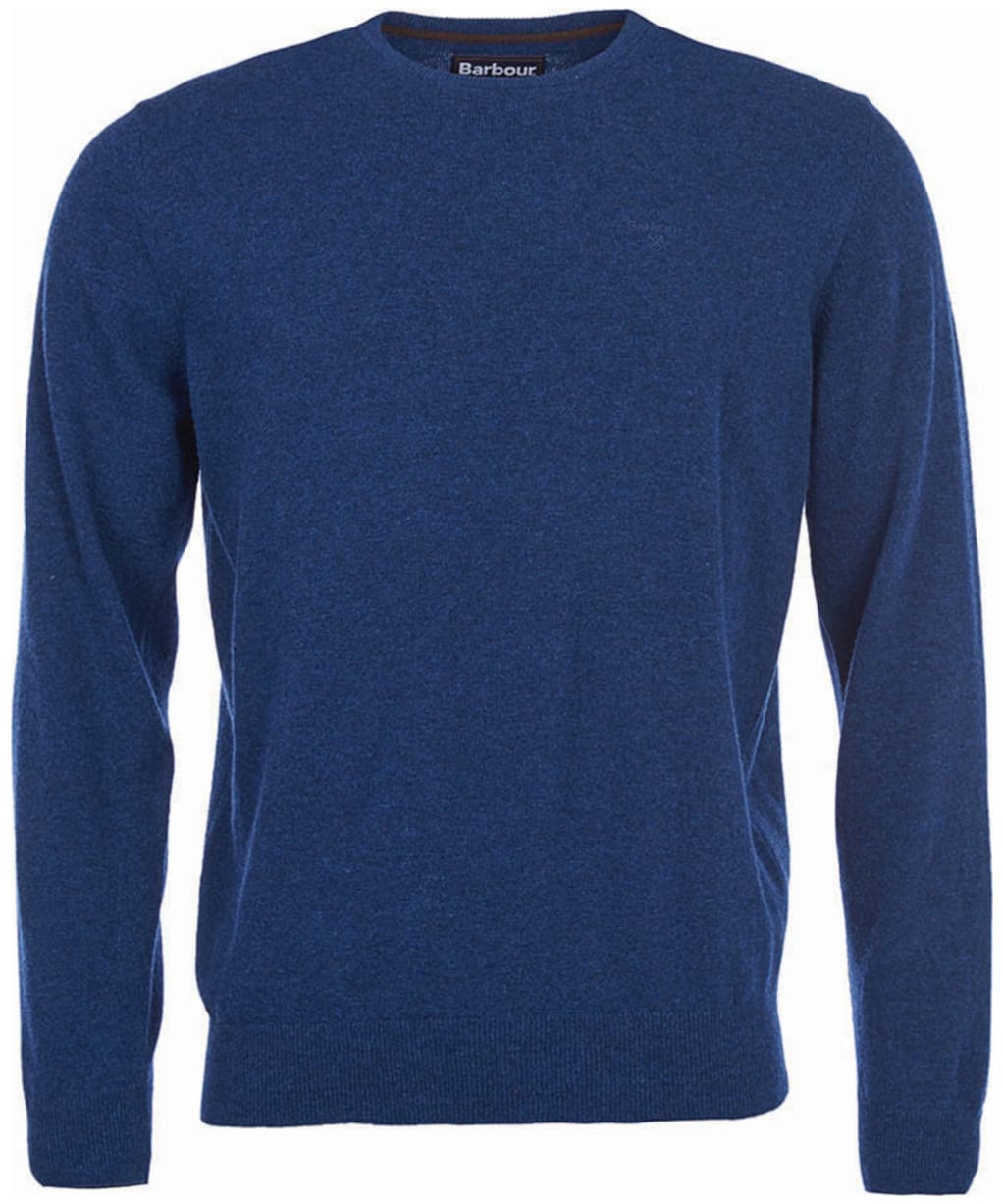 Mens Barbour Essential Lambswool Crew Neck Sweater - Deep Blue