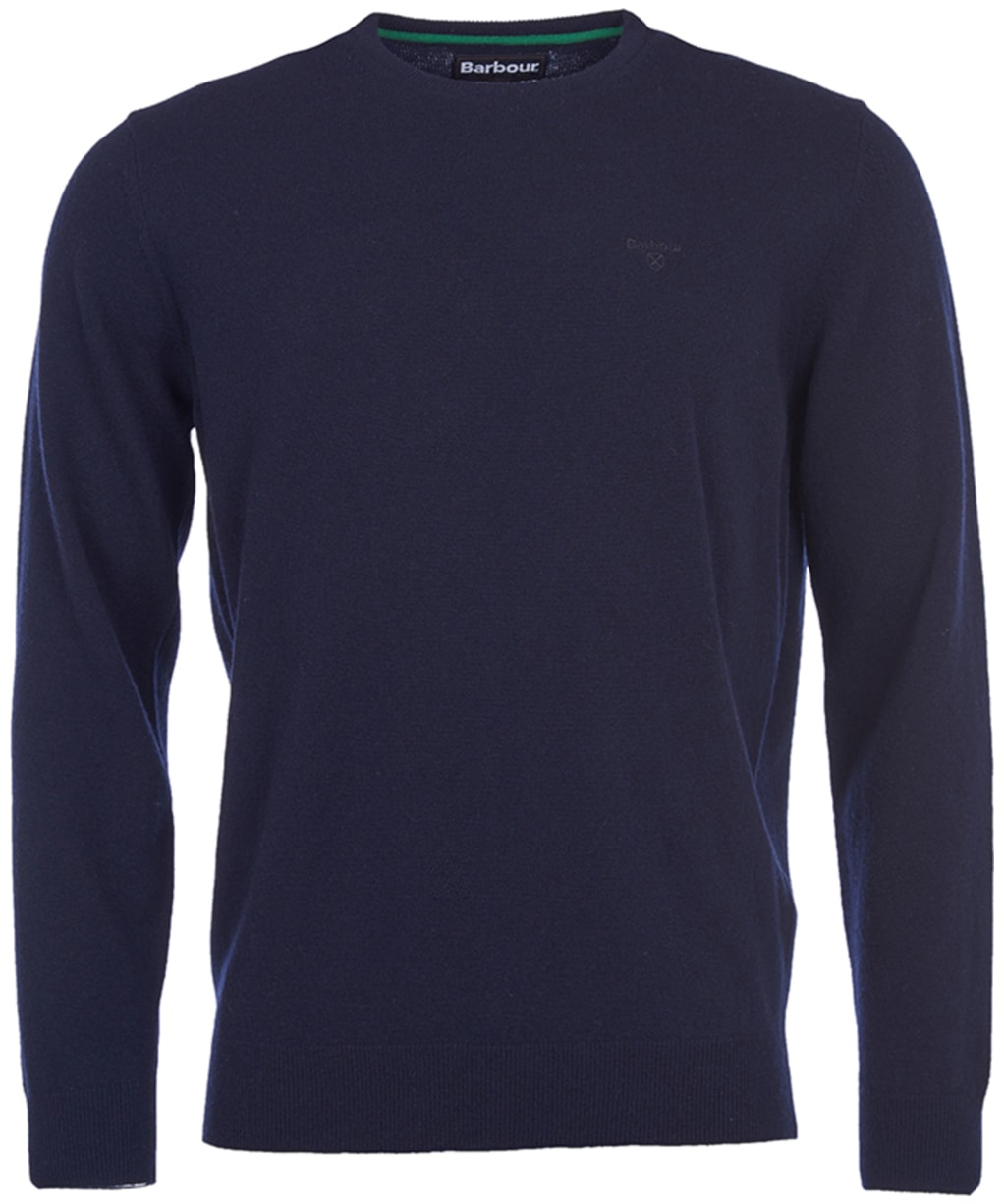 Mens Barbour Essential Lambswool Crew Neck Sweater - Navy