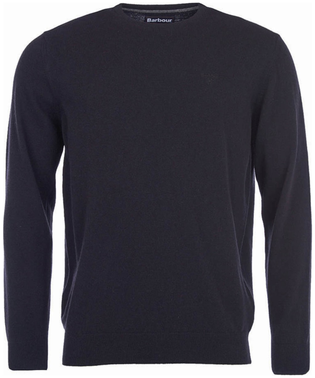 Mens Barbour Essential Lambswool Crew Neck Sweater - Black