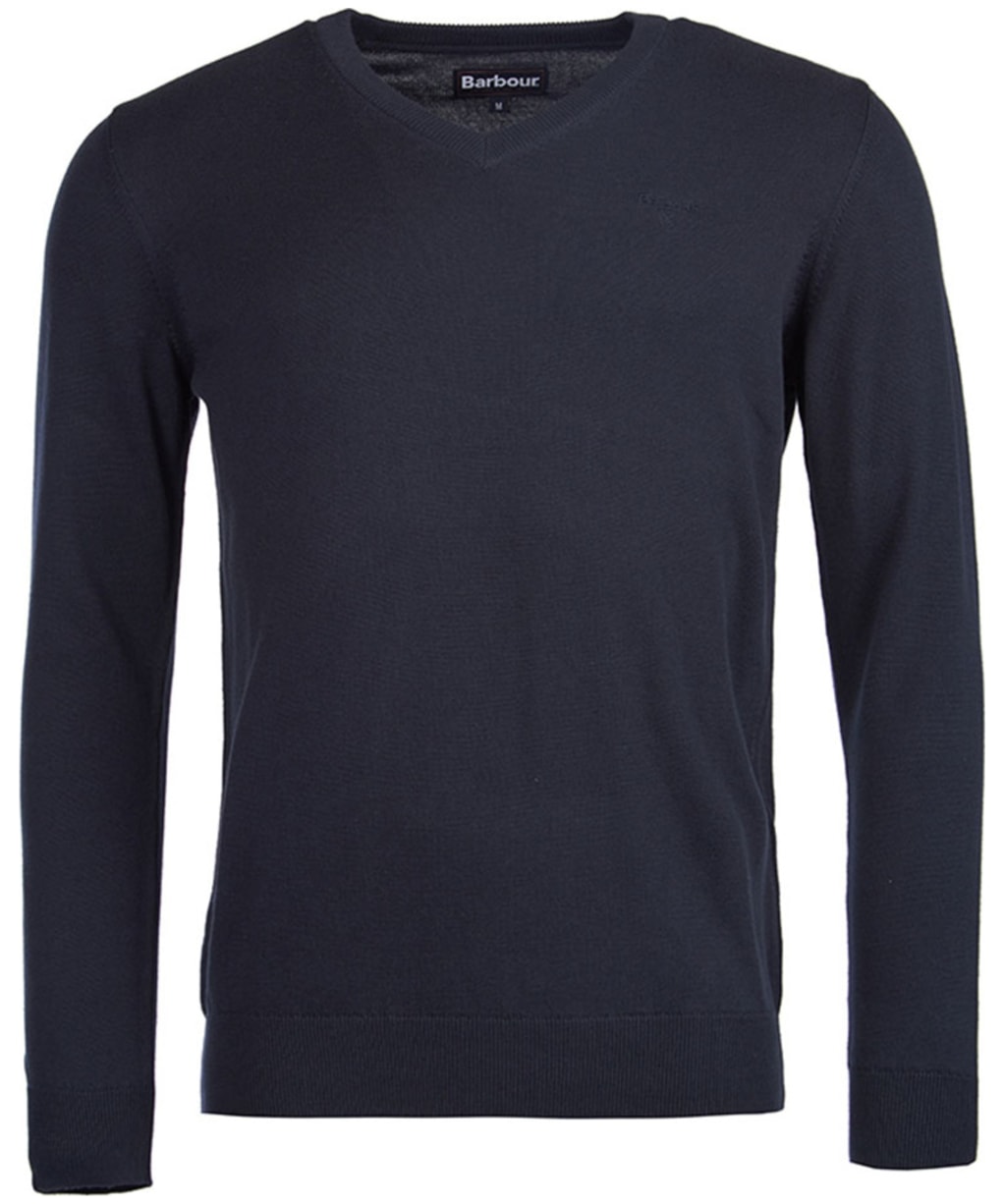 Men's Barbour Pima Cotton V-Neck Sweater - Navy