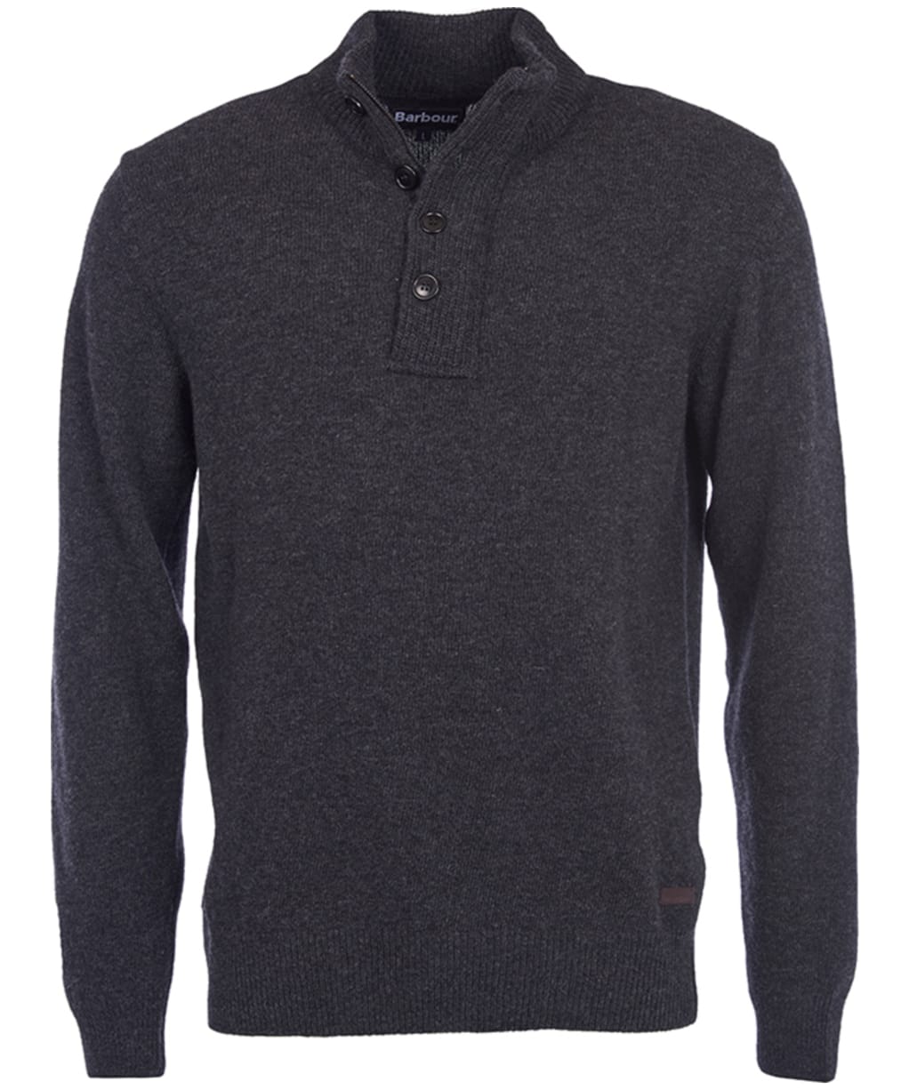 Barbour Patch Half Zip Lambswool Sweater - Charcoal