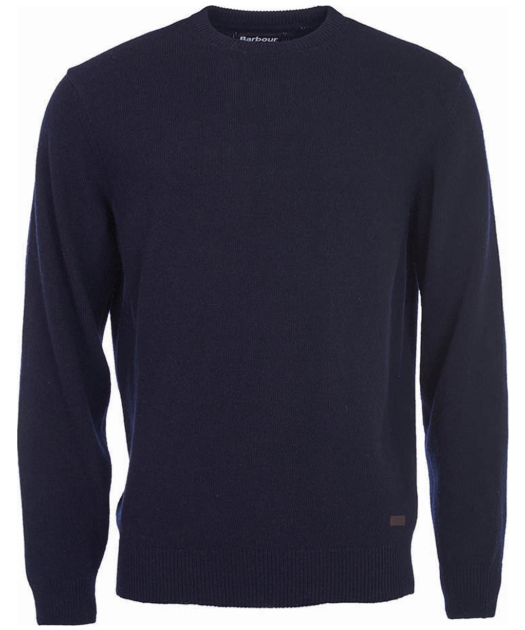 Men's Barbour Patch Crew Neck Lambswool Sweater - Navy