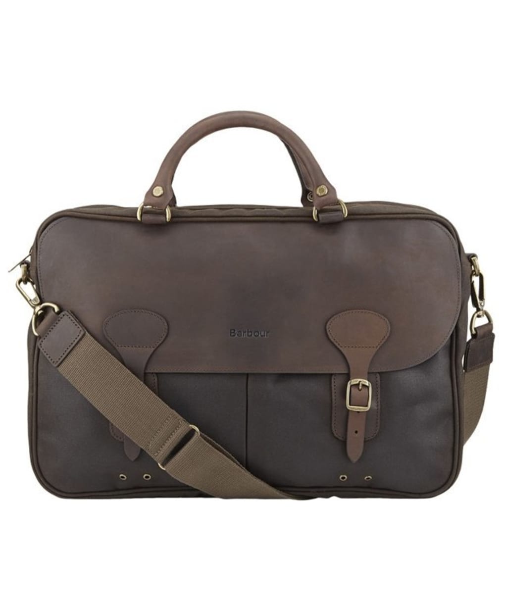 Barbour Wax and Leather Briefcase - Olive