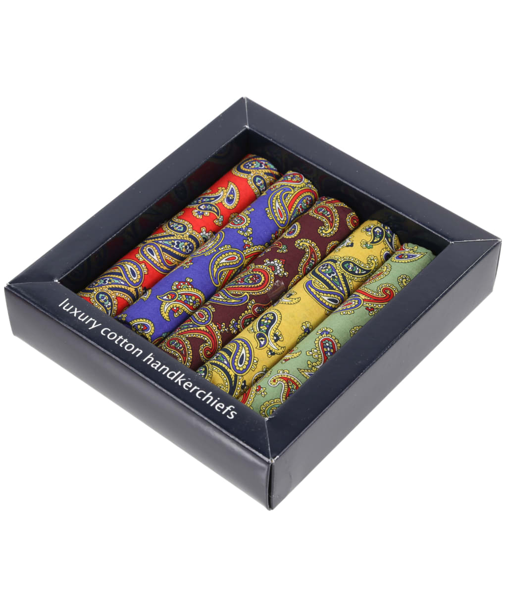 Men's Soprano 5 Colour Paisley Handkerchiefs - Multi