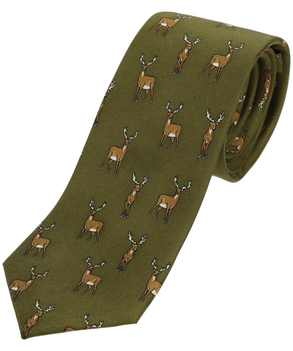 Men's Soprano Standing Stag Tie - Country Green