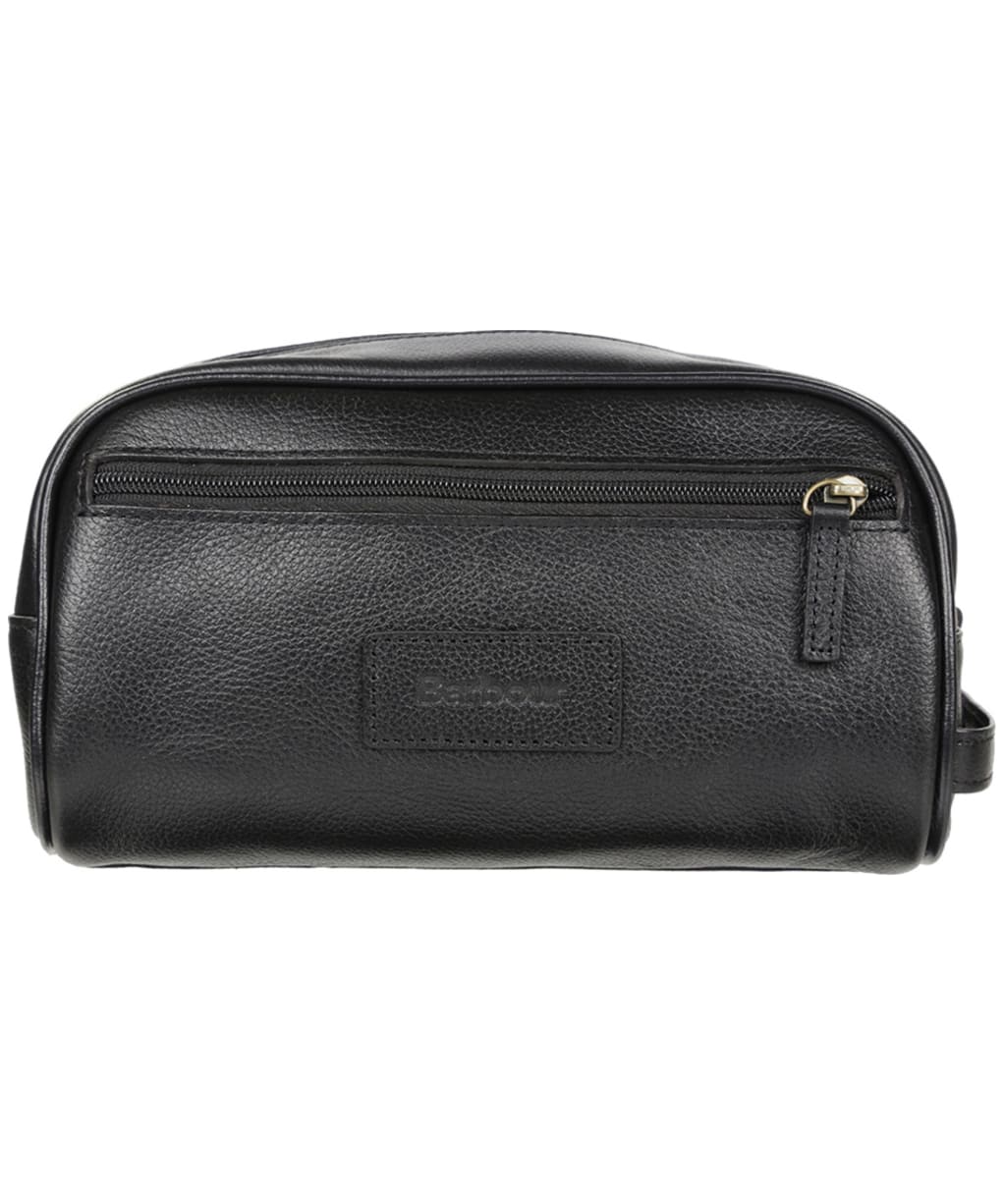 Barbour Leather Washbag - Black