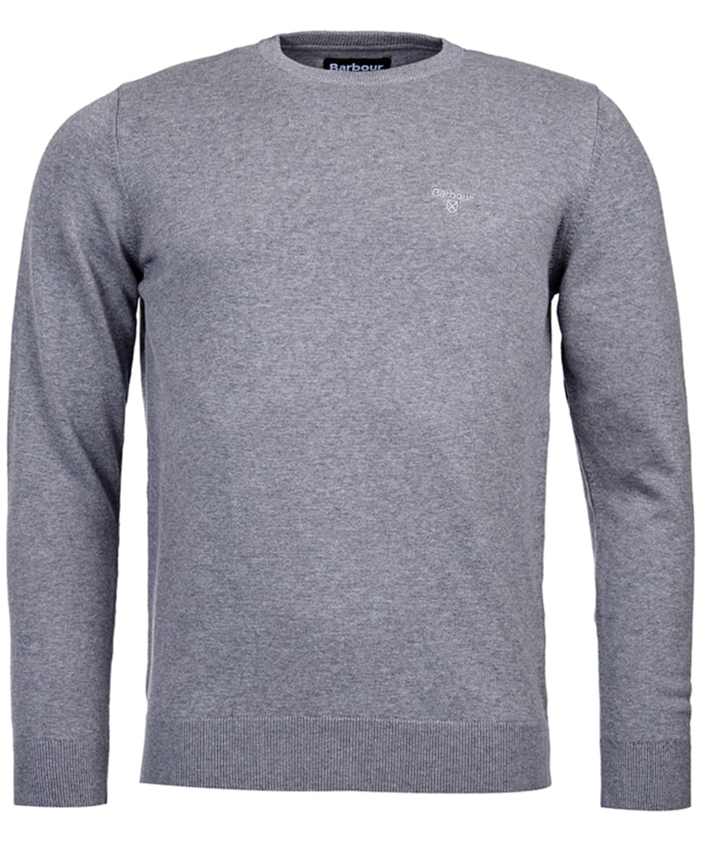 Men's Barbour Pima Cotton Crew Neck Sweater  - Grey Marl