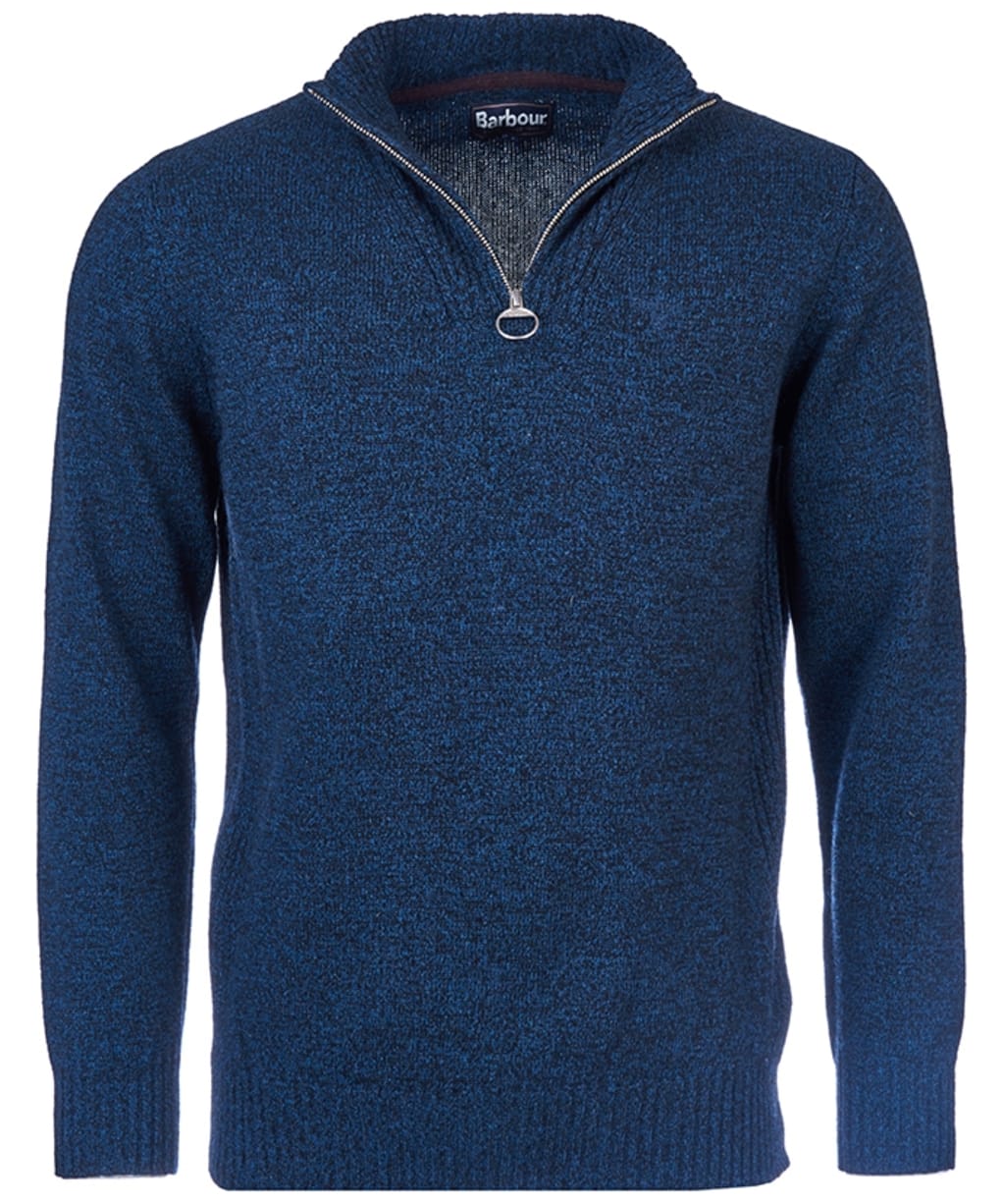 Mens Barbour Essential Lambswool Half Zip Sweater - Navy Mix