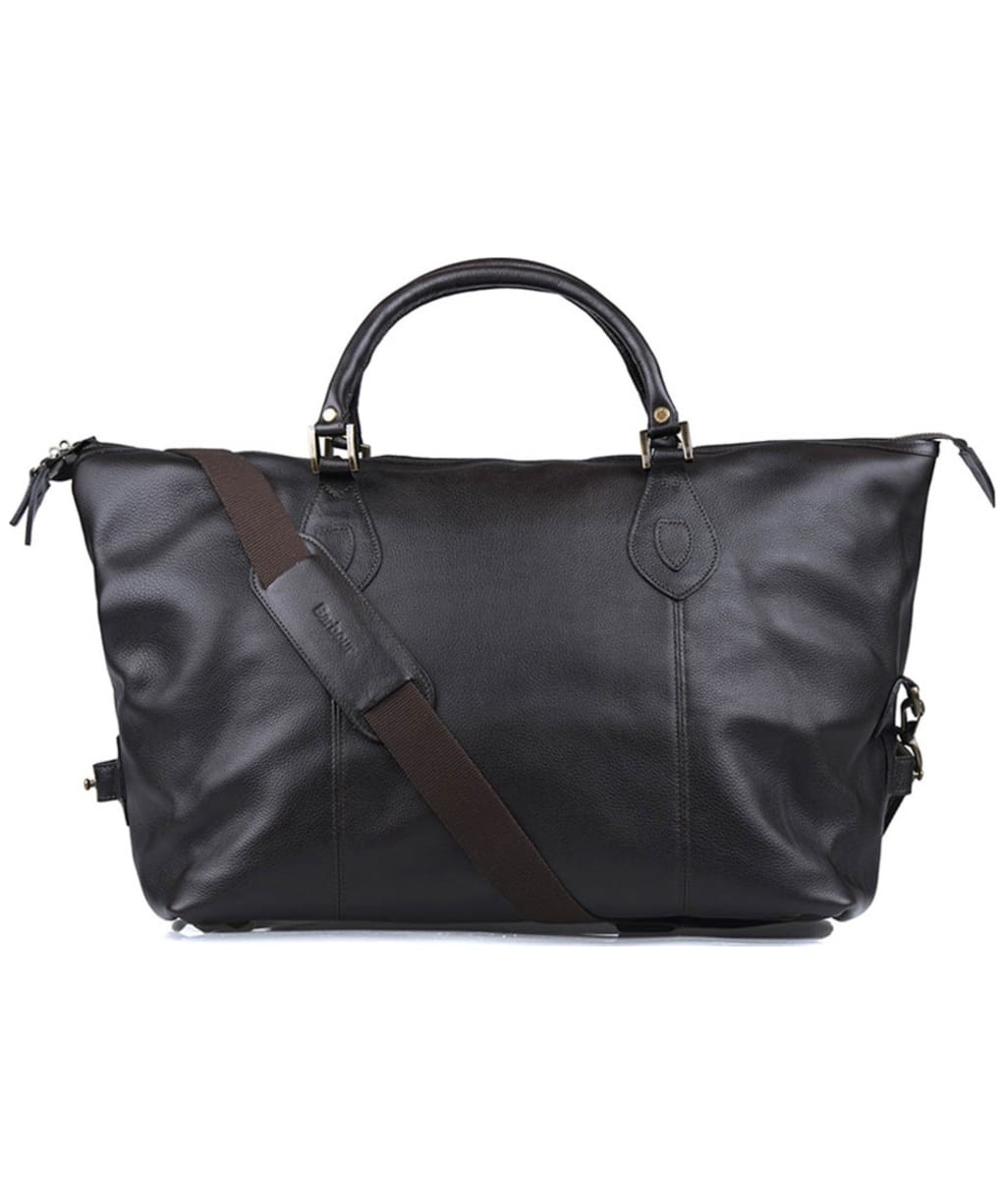 Barbour Leather Medium Travel Explorer Bag - Chocolate