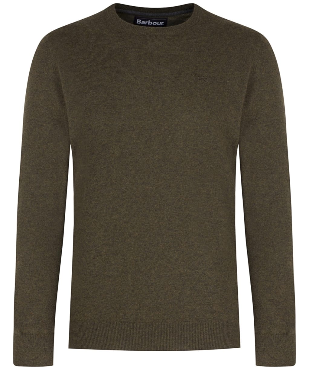 Mens Barbour Essential Lambswool Crew Neck Sweater - Olive Marl