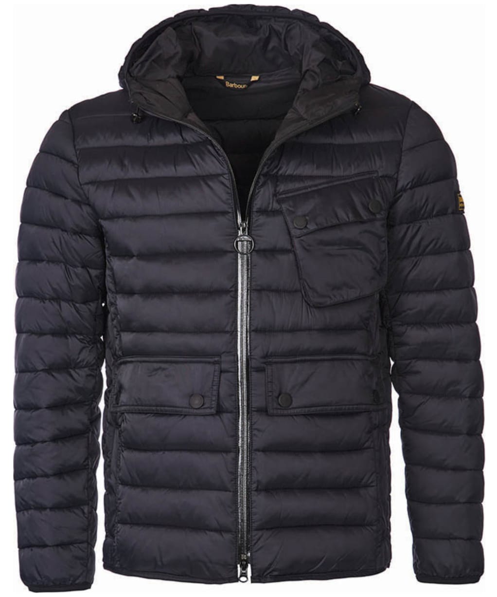Men's Barbour Ouston Hooded Quilted Jacket - Black