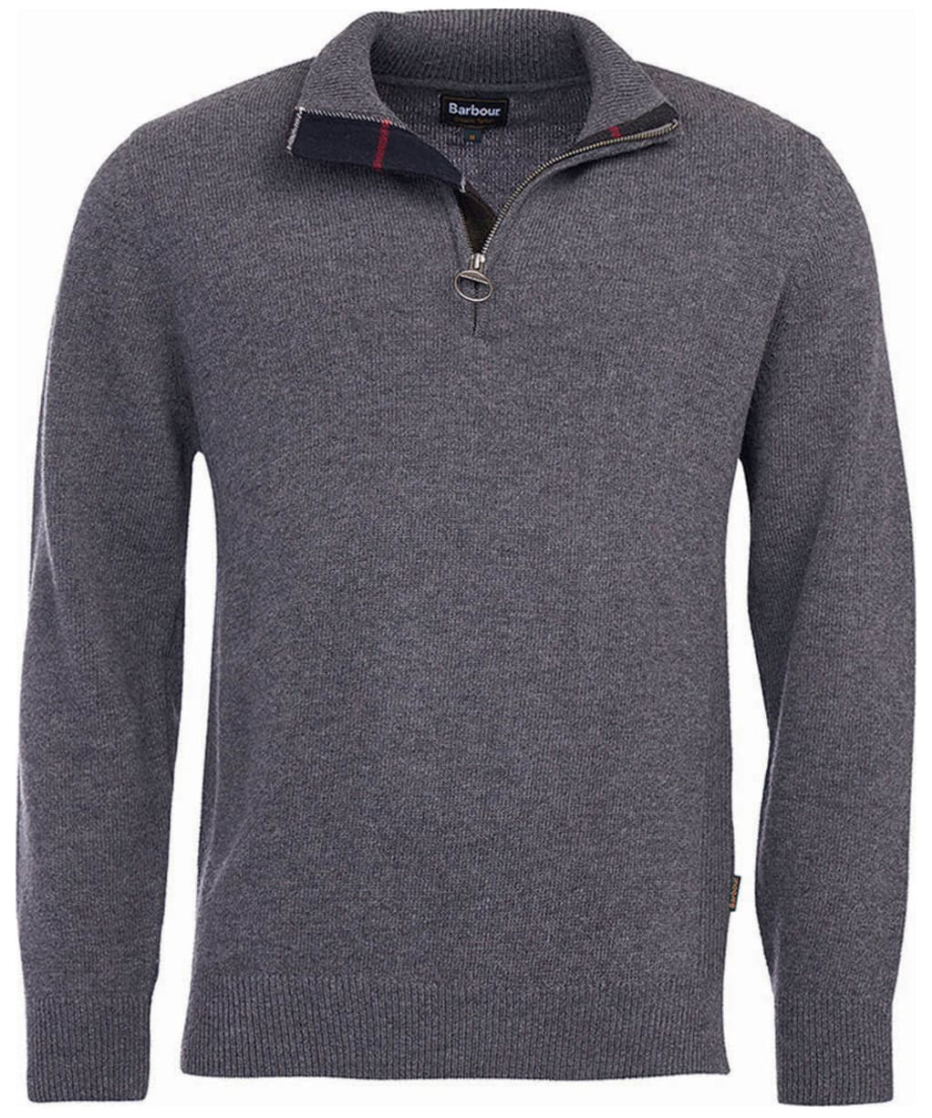Men’s Barbour Holden Half Zip Sweater - Mid Grey Marl