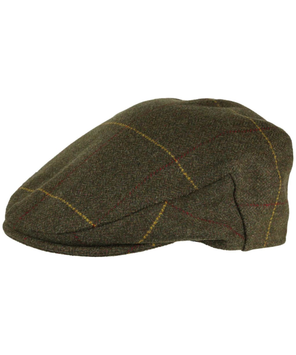 Men's Alan Paine Combrook Waterproof Tweed Flat Cap - Forest Green