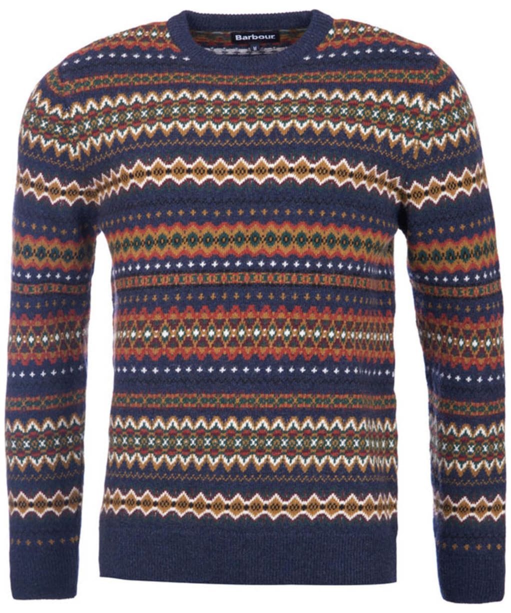 Men’s Barbour Case Fairisle Crew Neck Jumper - Navy Marl