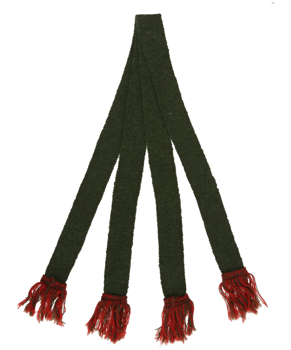 Pennine Contrast Garter - Olive / Ruby