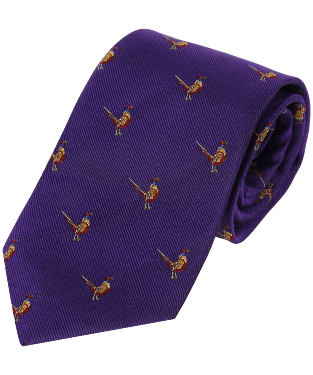 Men's Alan Pain Ripon Sitting Pheasant Tie - Purple