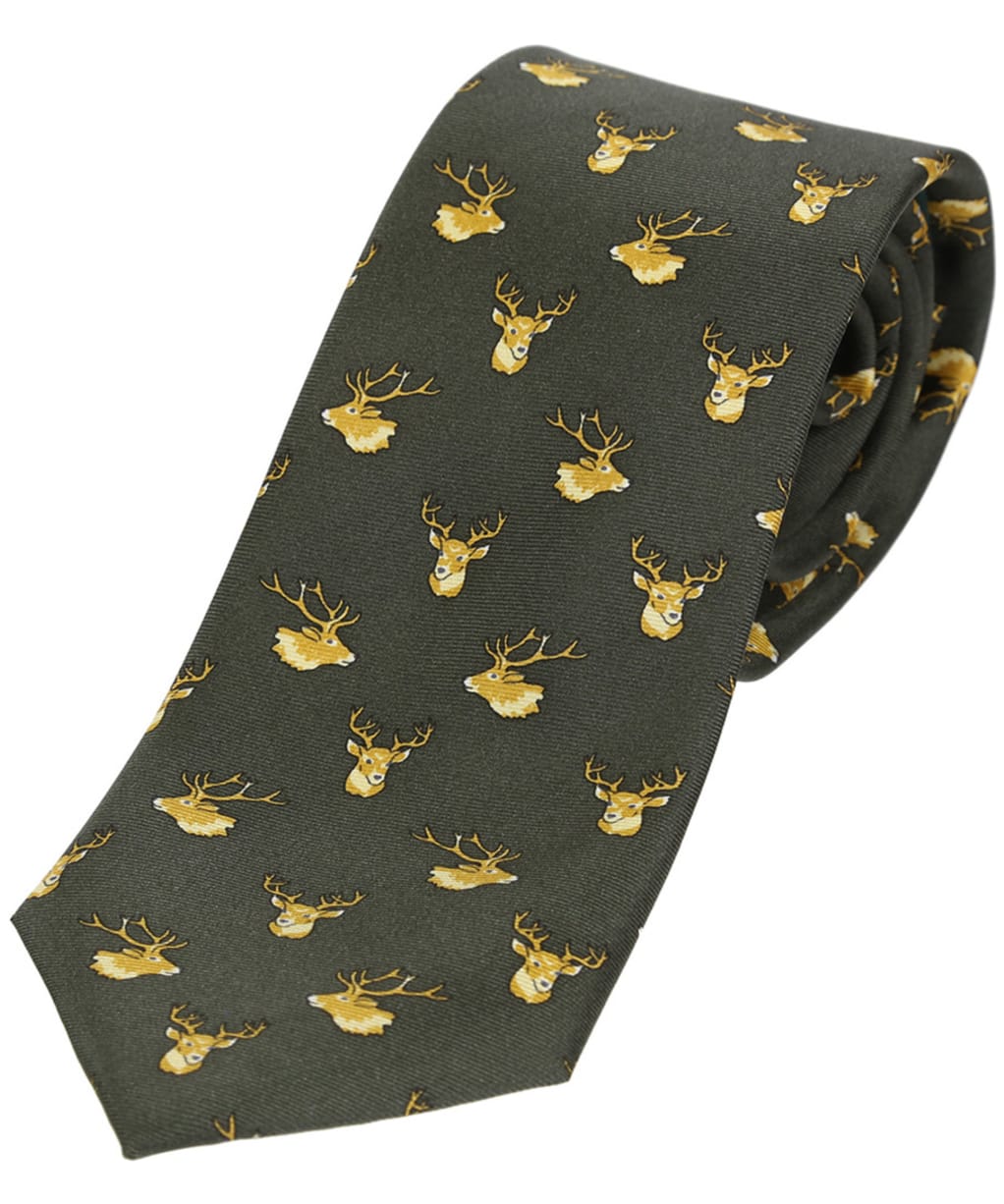 Men’s Soprano Stags Heads Tie - Country Green