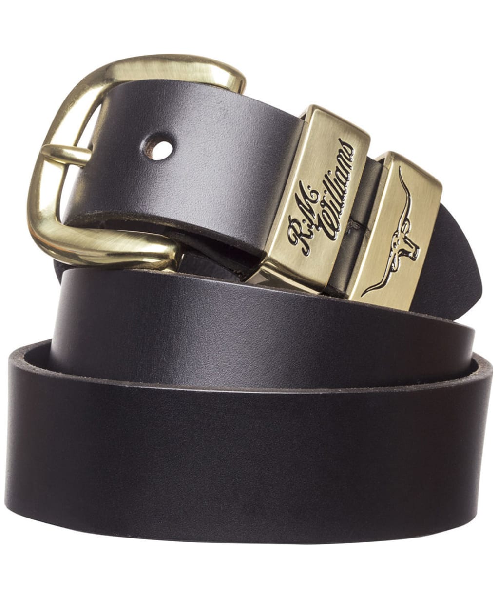 Men’s R.M. Williams 3 Piece Solid Hide Belt - Black