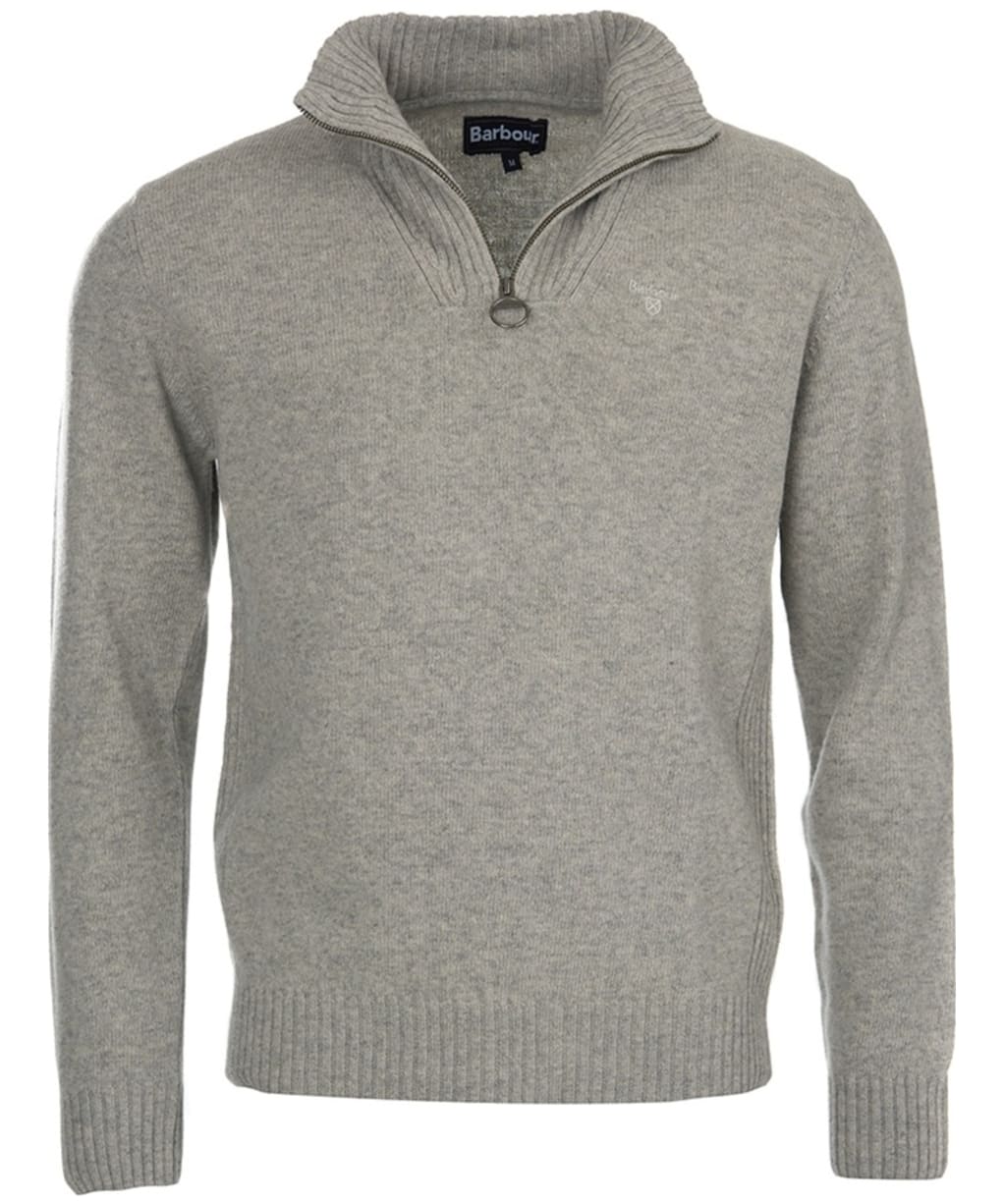 Men's Barbour Essential Lambswool Half Zip Sweater - Light Grey Marl
