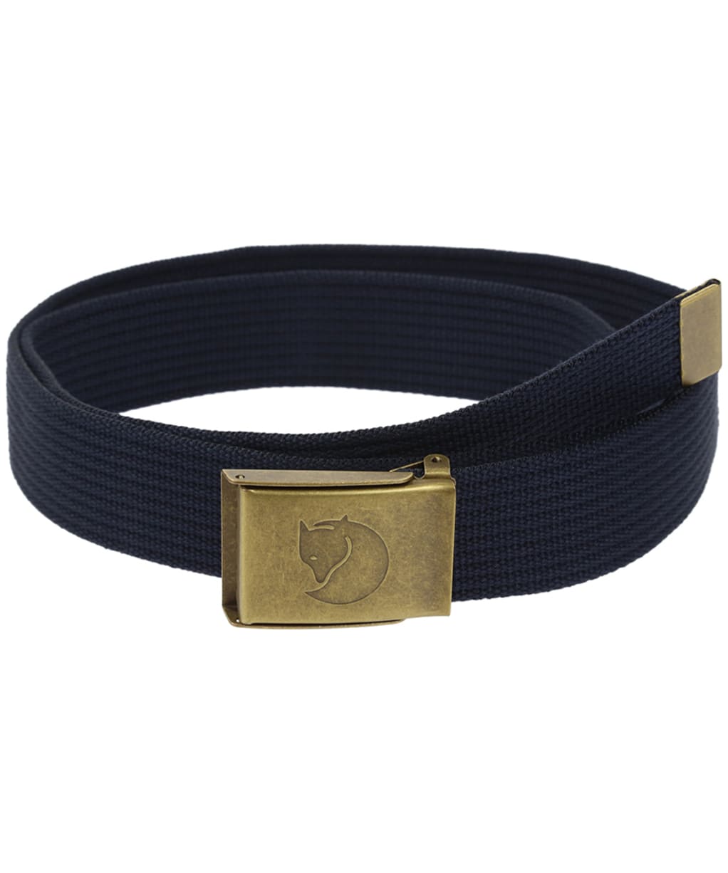 Men's Fjallraven Canvas Brass Belt 4cm - Dark Navy