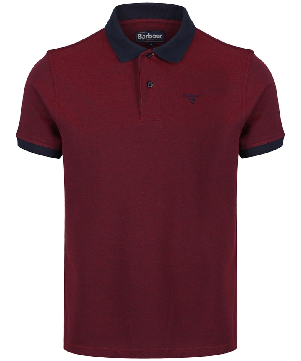 Men's Barbour Sports Polo Mix Shirt - Dark Red