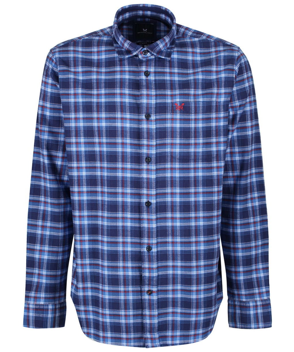 Men’s Crew Clothing Flannel Classic Check Shirt - Lapis Blue