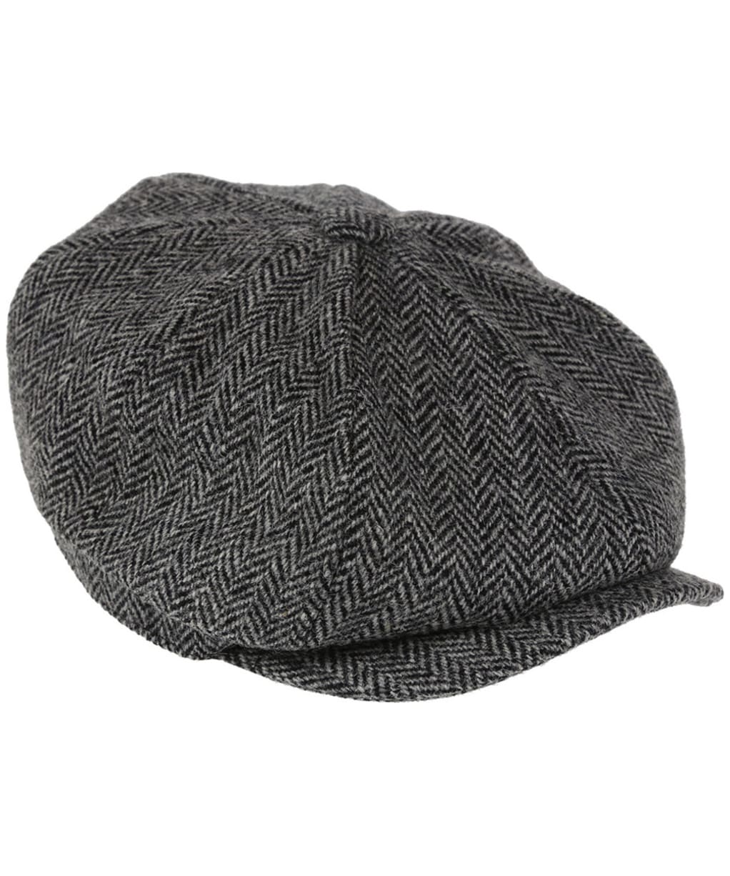 Heather Scott Harris Tweed Newsboy Cap - Black / Grey