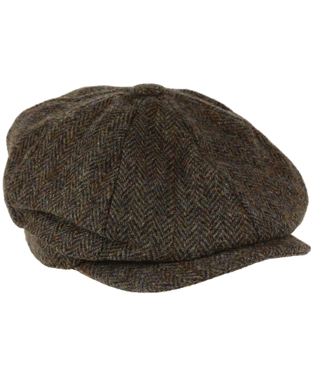 Heather Scott Harris Tweed Newsboy Cap - Green / Brown HB