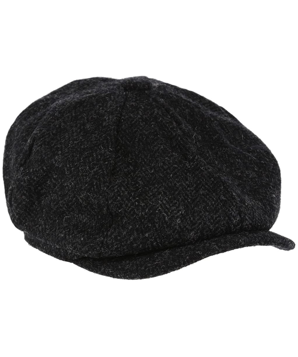 Heather Scott Harris Tweed Newsboy Cap - Black HB