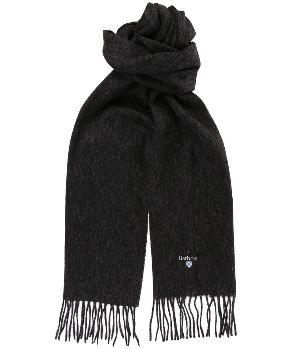 Barbour Plain Lambswool Scarf - Charcoal / Grey