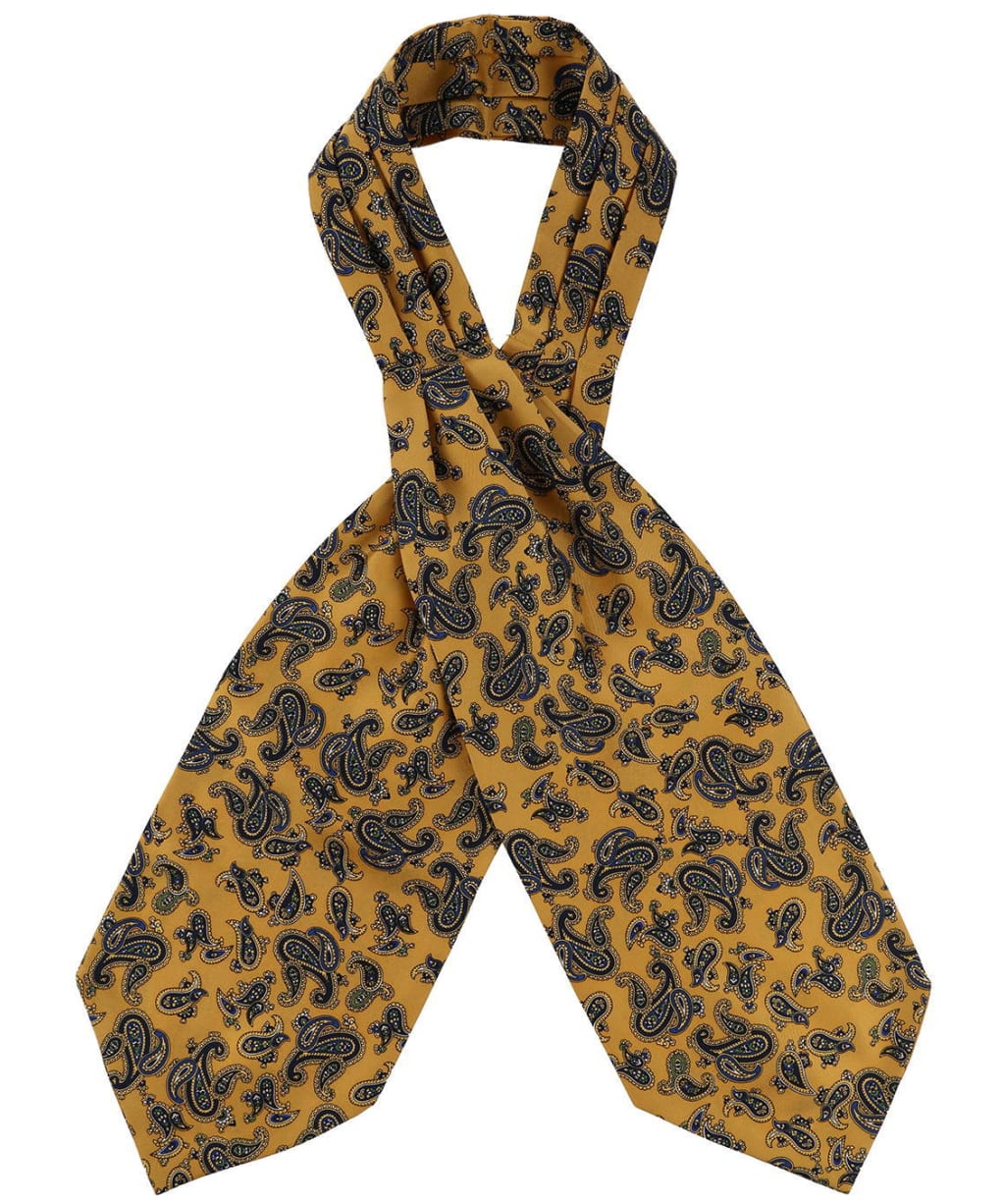 Men’s Soprano Silk Twill Paisley Cravat - Mustard
