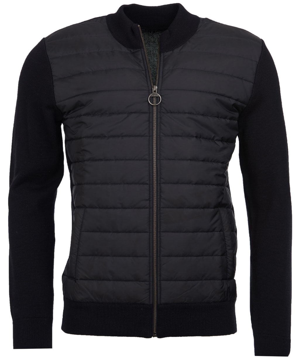 Men’s Barbour Carn Baffle Zip Thru Quilted Sweater - Black