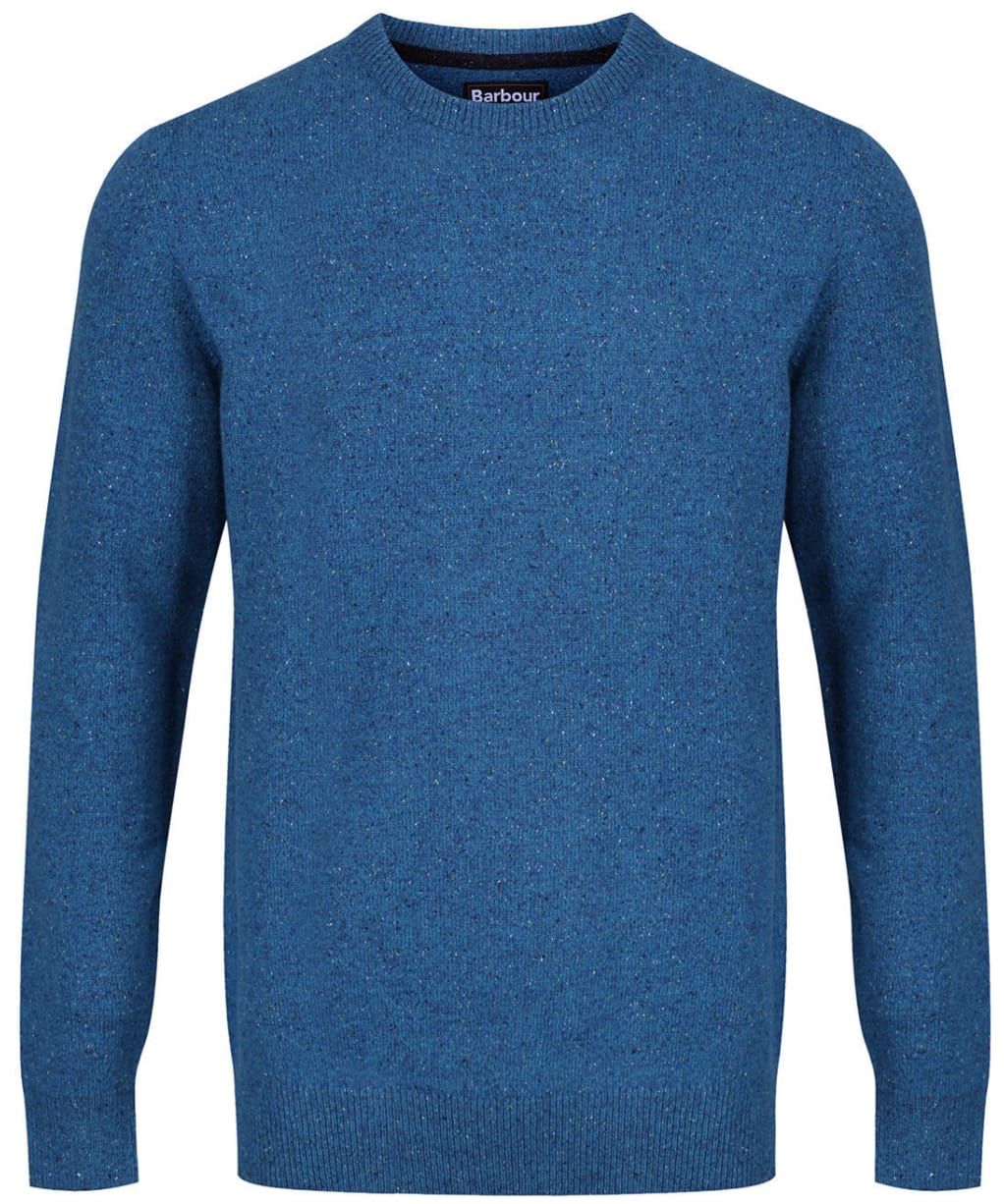 Men's Barbour Essential Lambswool Crew Neck Sweater - Blue Steel